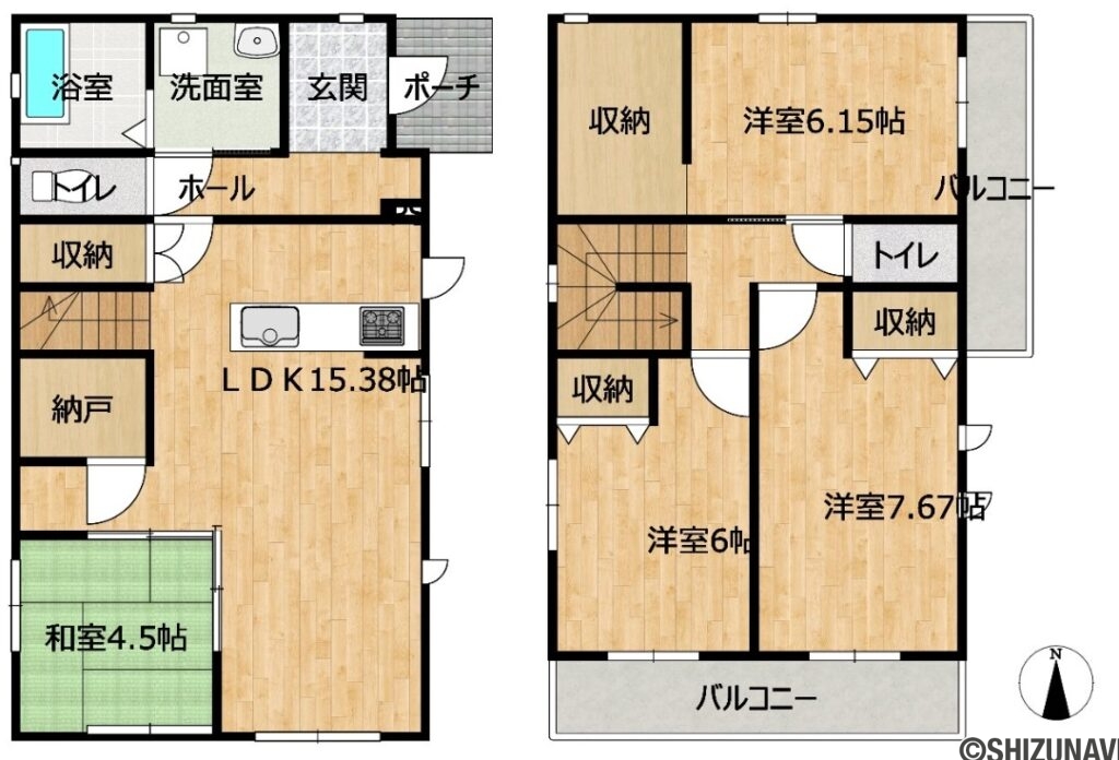 藤枝市高柳　トヨタホームの4LDKの間取り図