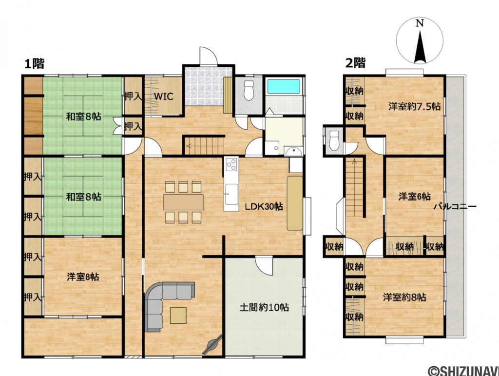 【リフォーム後/間取り図（予定）】約30帖のLDK、一階に居室もあるため、階段を利用しない方にもおすすめです。