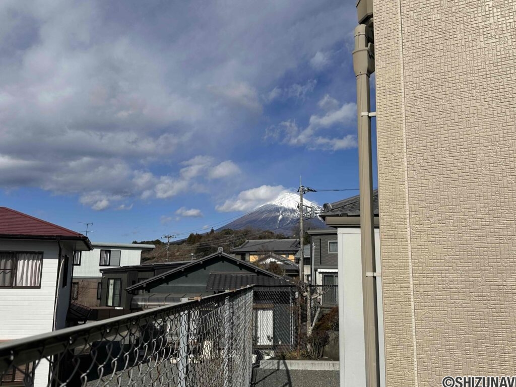 お庭後方に富士山が見えます。