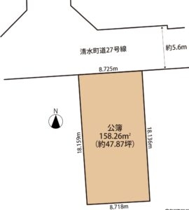 清水町徳倉　売り土地　土地形状図