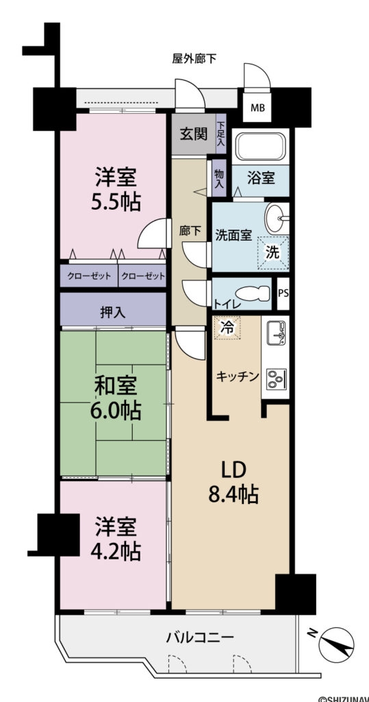サンシェスタ三島萩　間取