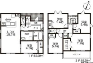 【2026.6完成予定】リーブルガーデン葵区瀬名川3丁目　新築一戸建て　の物件画像