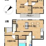 【リフォーム後間取図（予定）】和室を洋室へ変更し、3LDKの住宅になります。耐震補強工事、水回り設備の交換、外壁塗装、フローリング上張り、クロスの張替え、建具交換、照明交換、玄関交換を行う予定です。南東が駐車場となっているため、日当たり風通しの良い住宅です。