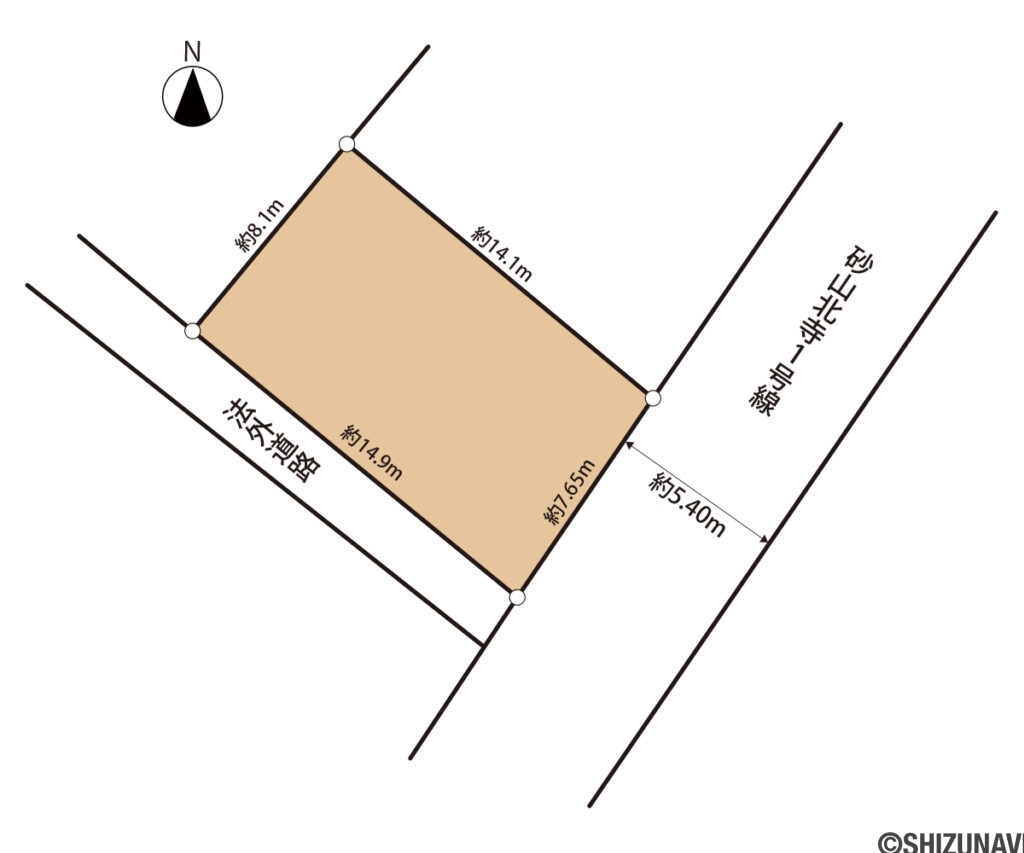 浜松市中央区砂山町　整形地　建築条件なし！！の画像