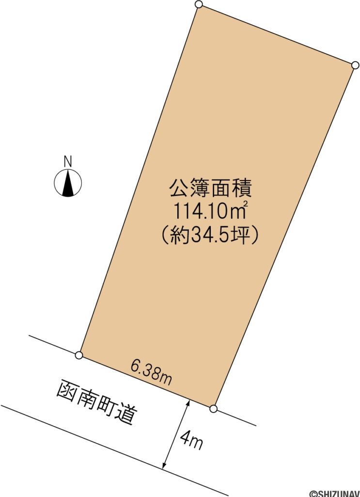 函南町仁田　中古住宅　土地形状図