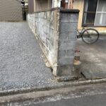 北東側境界、境界ブロックは隣地と共有です。