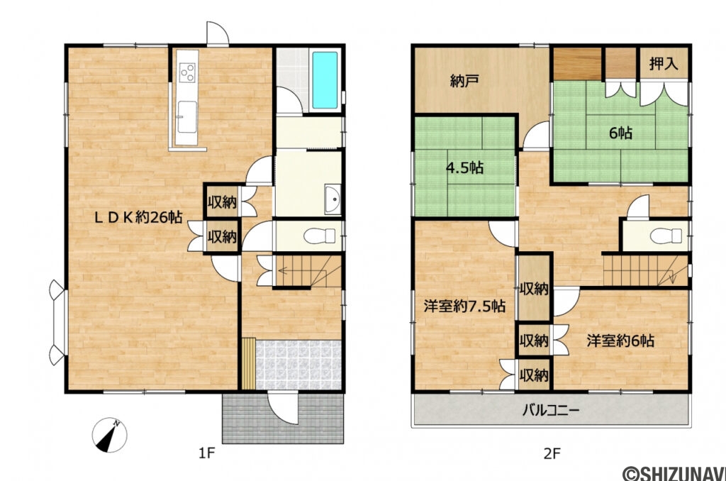 カチタス　住吉　間取り図の中古住宅4SLDK