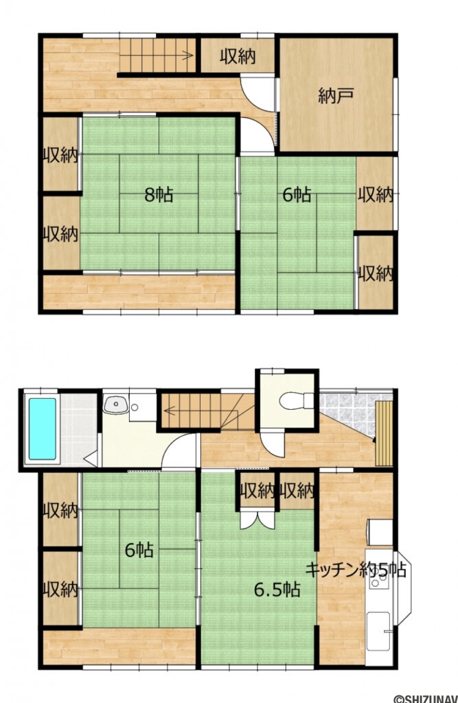 カチタス　金谷天王町　間取り図の中古住宅4DK