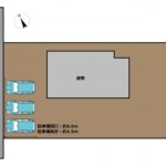【区画図】駐車場は並列3台駐車可能です。南東にお庭があり、家庭菜園や造園も可能な広さ、お子様ものびのびと遊ぶことができるスペースとなっております。