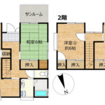 【間取り図】全部屋クロス張替え、床材張替え、照明設備新品取り付け、水回り設備全交換、外壁塗装を行います。