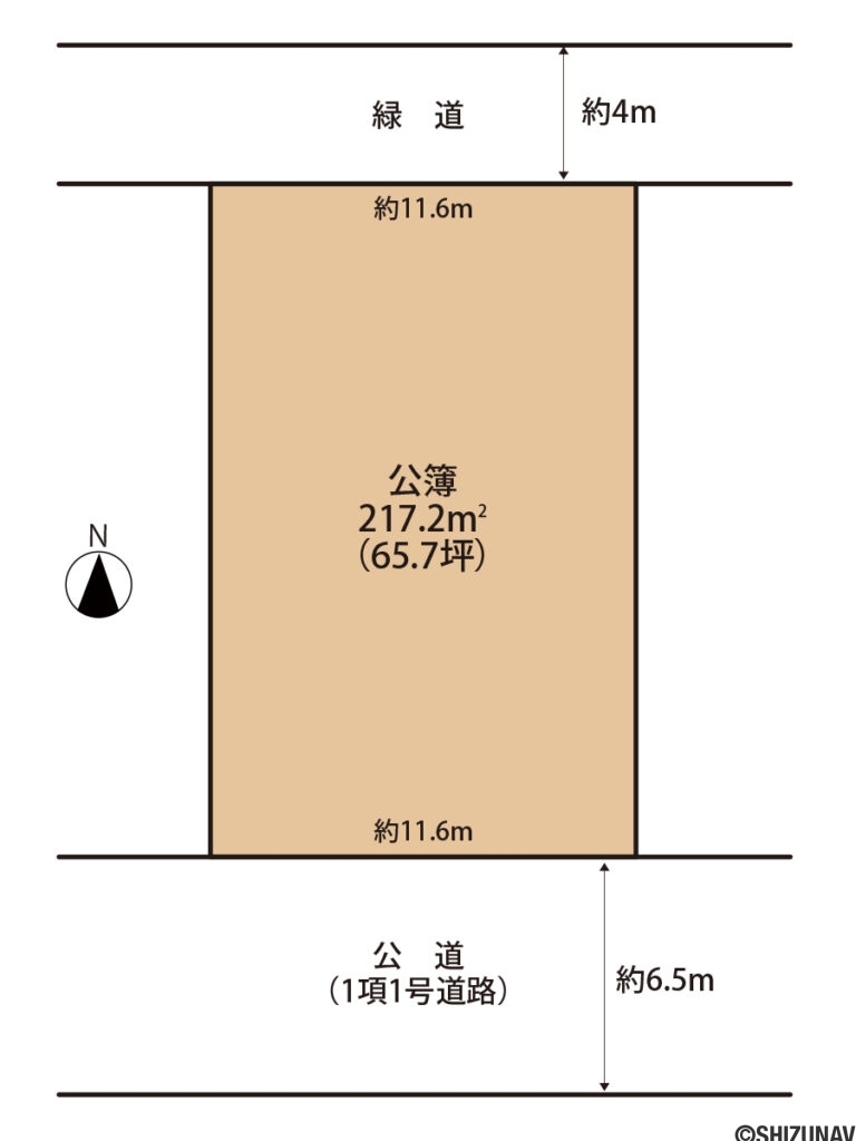 沼津市香貫が丘　中古住宅　土地形状図