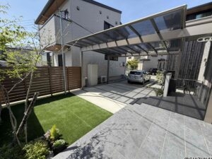 広々としたお庭でお子様のプール遊びやおうちキャンプもできます！