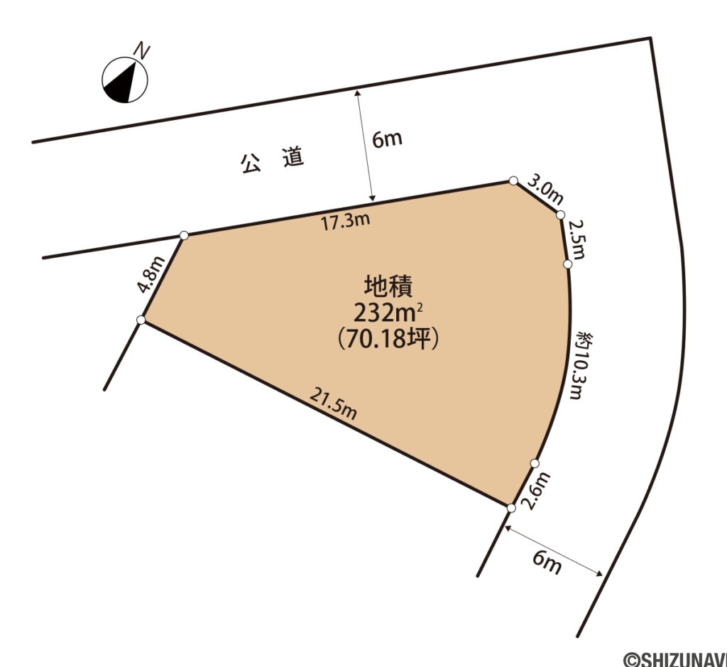沼津市岡宮　売り土地　形状図