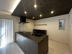 黒を基調としたお洒落なキッチン