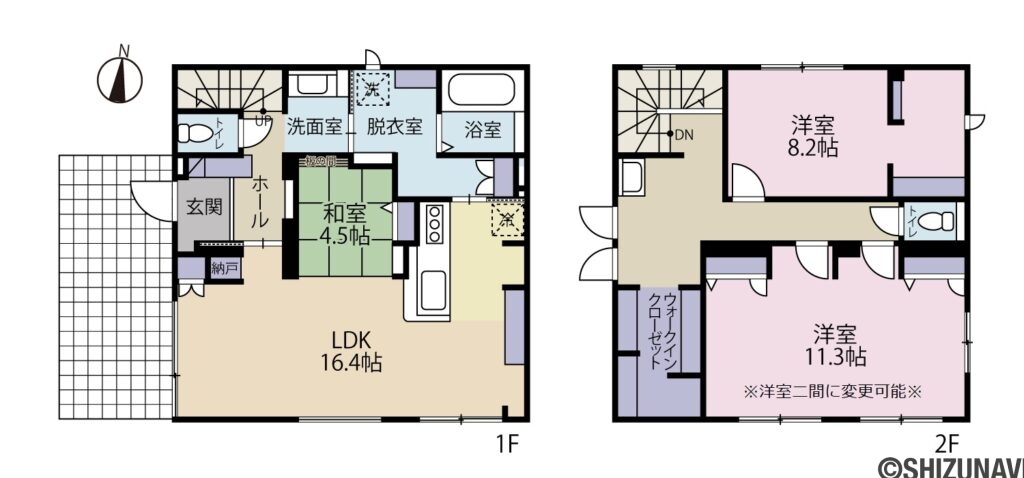 お子様の成長にあわせて３LDK→４LDKへの変更にも対応。家族と共に成長するお家です。