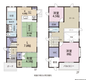 使い勝手がよく、開放的で全体的に明るさの保たれた設計です♪