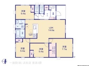 【8月完成予定】磐田市匂坂中　2棟　4LDK　80坪以上の広い敷地！新築平屋が2邸誕生の物件画像