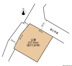 富士市厚原　売り土地　土地形状図