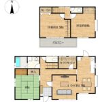 【リフォーム予定／間取り図】浴室と洗面室を移設し、１坪サイズに変更いたします。LDKは約17帖まで大きくなる予定です。