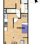 【リフォーム後間取図】8階部分ならではの開放感と眺望が魅力の住戸です。水回り設備を一新し、フローリングの上張り、クロスを張り替え、リビングに隣接する洋室を備えた快適な住空間へと生まれ変わります。