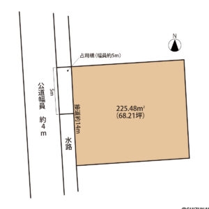 磐田市豊島1500-6　売土地（建築条件なし、解体更地・確定測量渡し）の物件画像