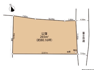 富士市大淵　売り土地　土地形状図