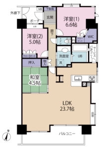 ウィスティリア三園1003号室　間取図