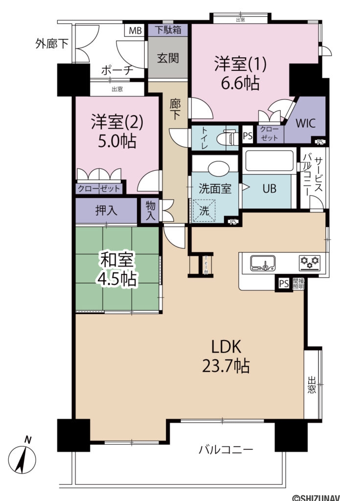 ウィスティリア三園1003号室　間取図