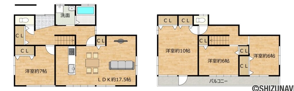 カチタス　内瀬戸　間取り図の中古住宅5LDK