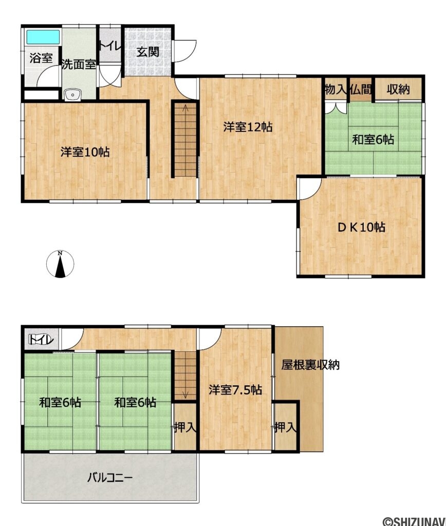 カチタス　泉町　間取り図の中古住宅6DK