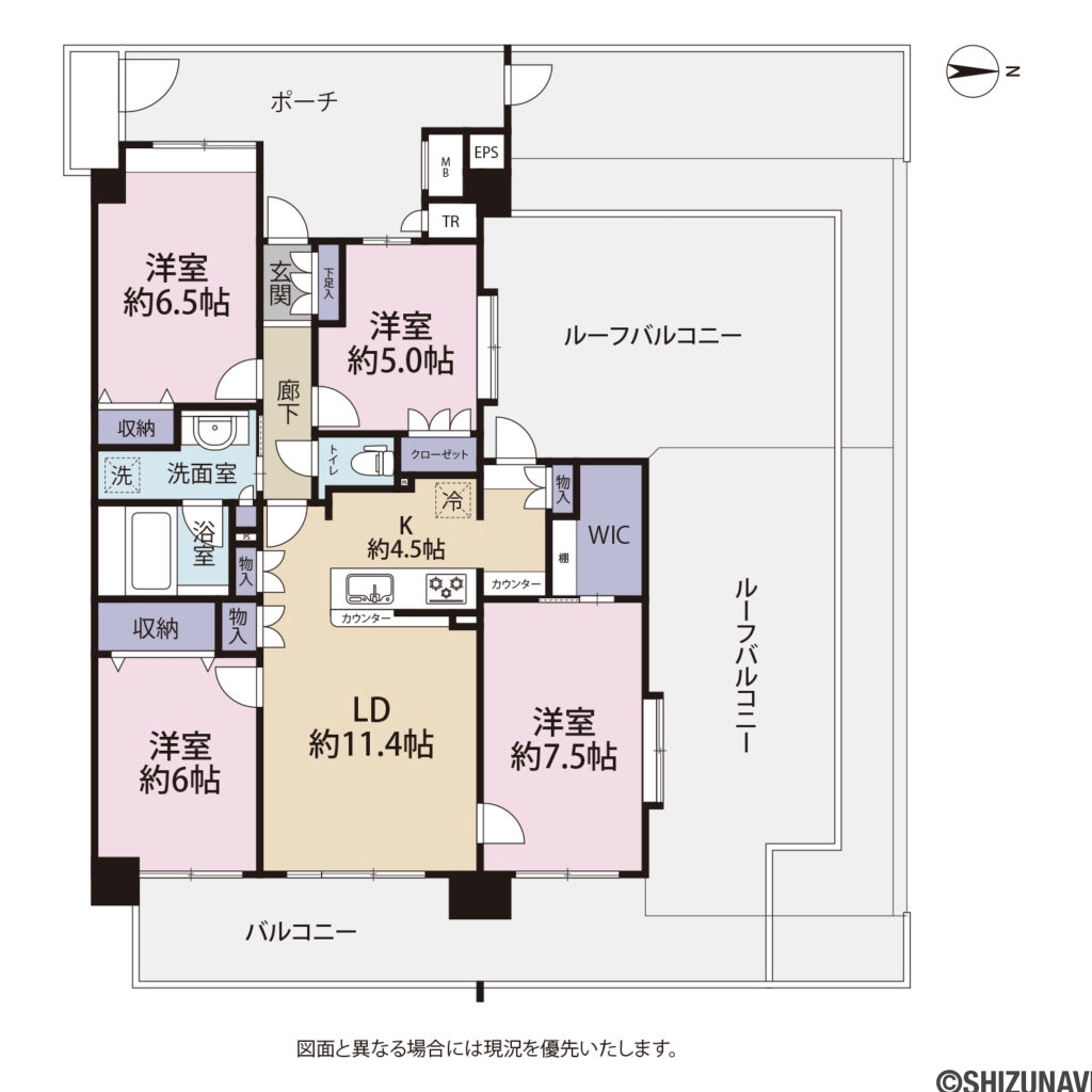 沼津市岡一色　シャリエ沼津607号室　間取り図面