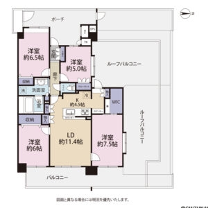 沼津市岡一色　シャリエ沼津607号室　間取り図面