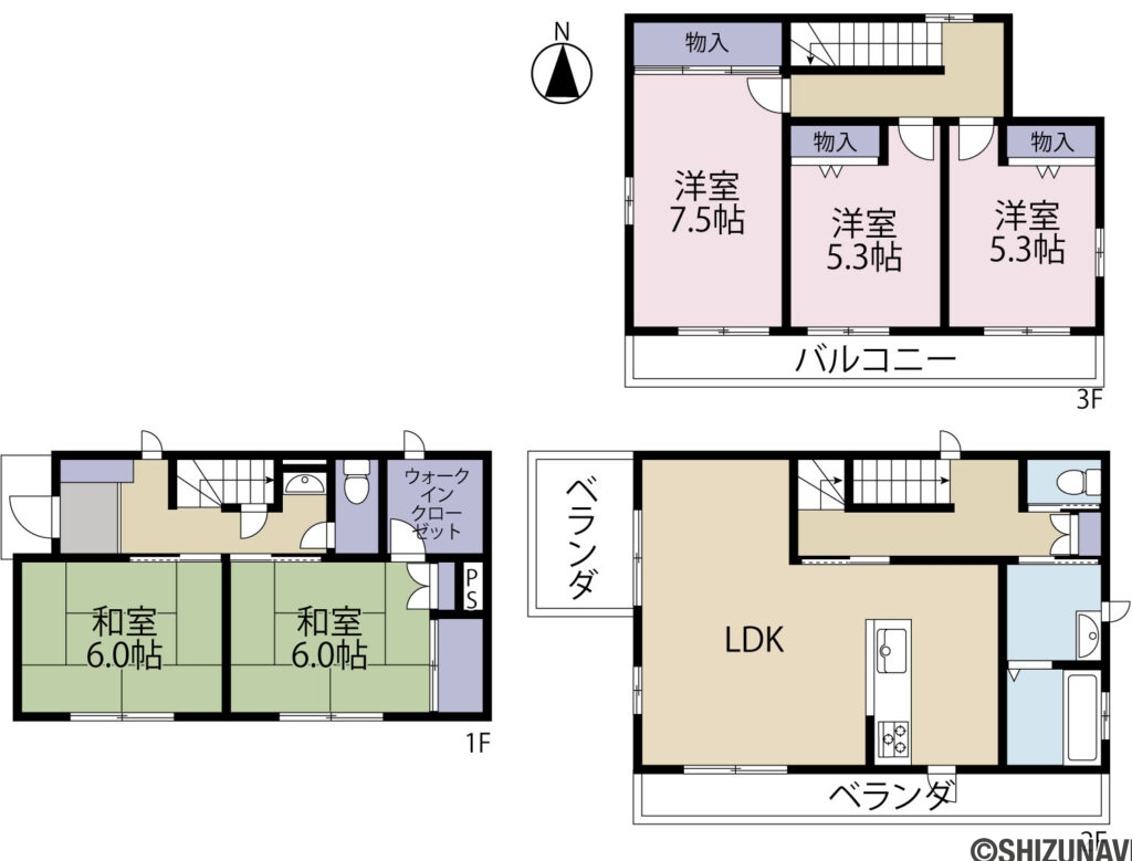 間取り図（高岡）の中古住宅5SLDK