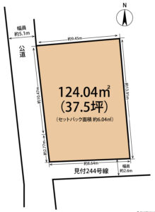 磐田市見付　土地　整形地　角地　建築条件なし　上下水道引込済み　更地の画像