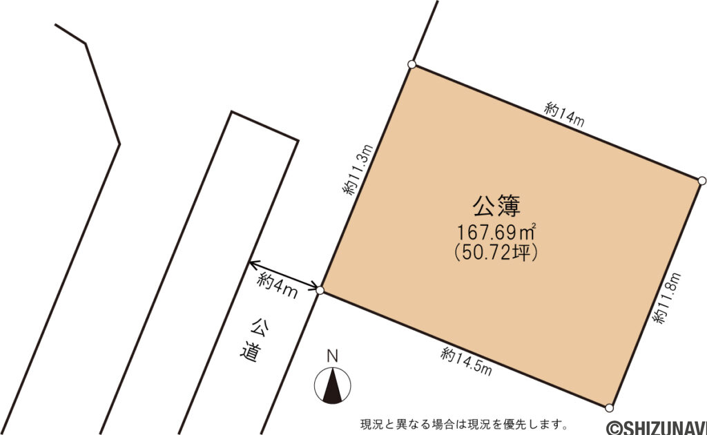 沼津市根古屋　土地　形状図