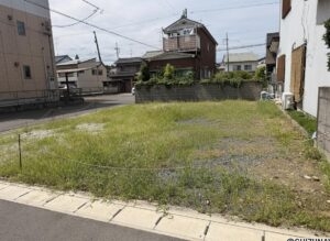 磐田市見付　土地　整形地　角地　建築条件なし　上下水道引込済み　更地の物件画像