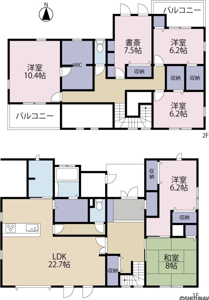 葵区羽鳥5丁目　大和ハウスの中古住宅の6LDK（6LDK＋WIC）の間取り図