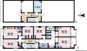旅館間取：３階・４階