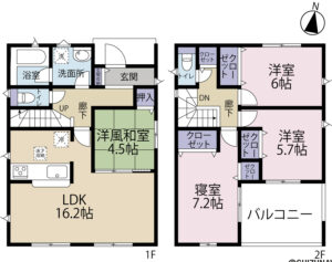 沼津市高尾台第６　全４棟　4号棟　駐車場３台可　4LDKの物件画像
