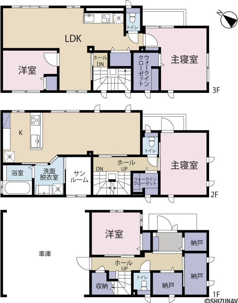 静岡市　清水区入江3-8-14　間取り図の中古住宅4SLDK