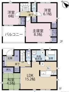 富士宮市淀平町第２　Ⅱ期　全４棟　6号棟　4LDK　駐車場４台の物件画像