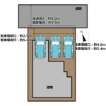 【区画図】並列3台駐車可能