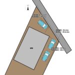【区画図】122坪のゆとりある敷地です。複数台お車をお持ちの方、広いお庭をお求めの方におすすめです。