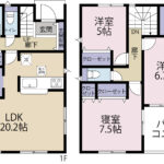 沼津市高尾台第６　全４棟　3号棟　駐車場2～3台可　3SLDK　テレワークコーナー・パントリー有りの画像