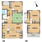 【リフォーム後間取図】約22帖の広々したLDKが魅力の4LDK住宅です。1階に居室が2部屋ある点も特徴です。