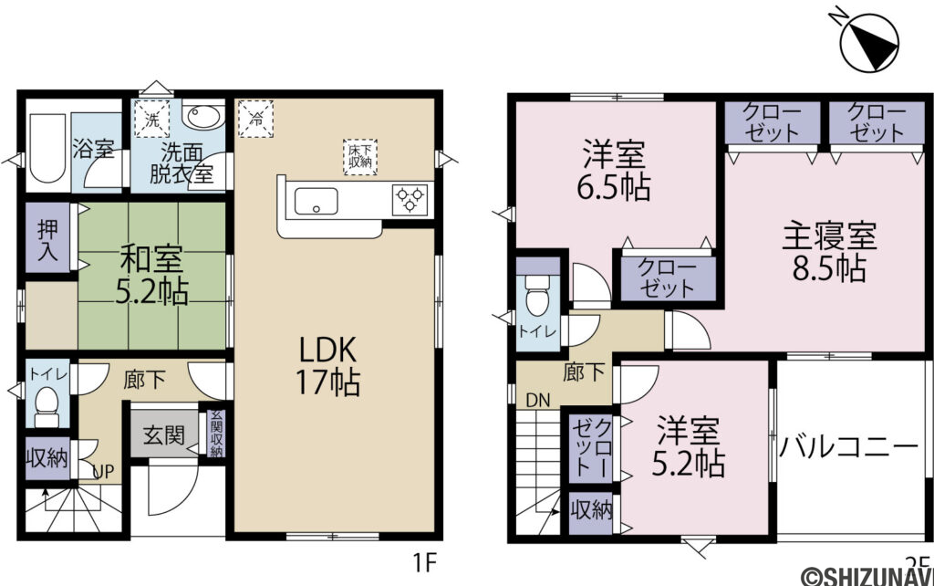 富士宮市淀平町第２　Ⅱ期　全４棟　３号棟　4LDK　駐車場４台の4LDKの間取り図