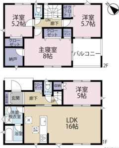 富士宮市淀平町第２　Ⅱ期　全４棟　5号棟　4LDK＋テレワークルーム　駐車場４台の物件画像