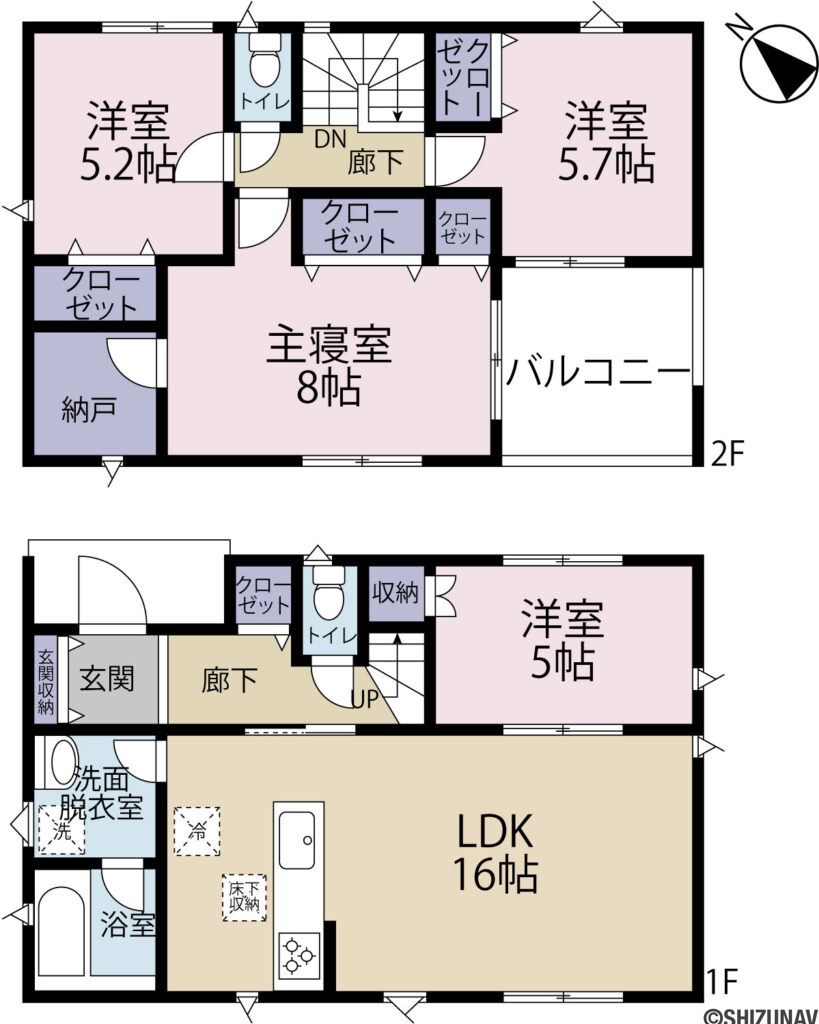 富士宮市淀平町第２　Ⅱ期　全４棟　5号棟　4LDK＋テレワークルーム　駐車場４台の4LDK（テレワークルーム付き）の間取り図