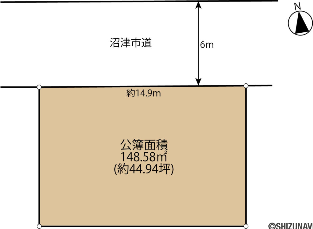 沼津市高島町　中古住宅　土地形状図
