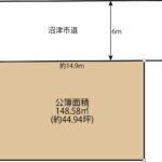 沼津市高島町　中古住宅　土地形状図